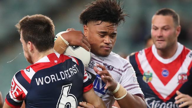 Moses Suli has impressed for Manly in recent weeks. Picture: Brett Costello