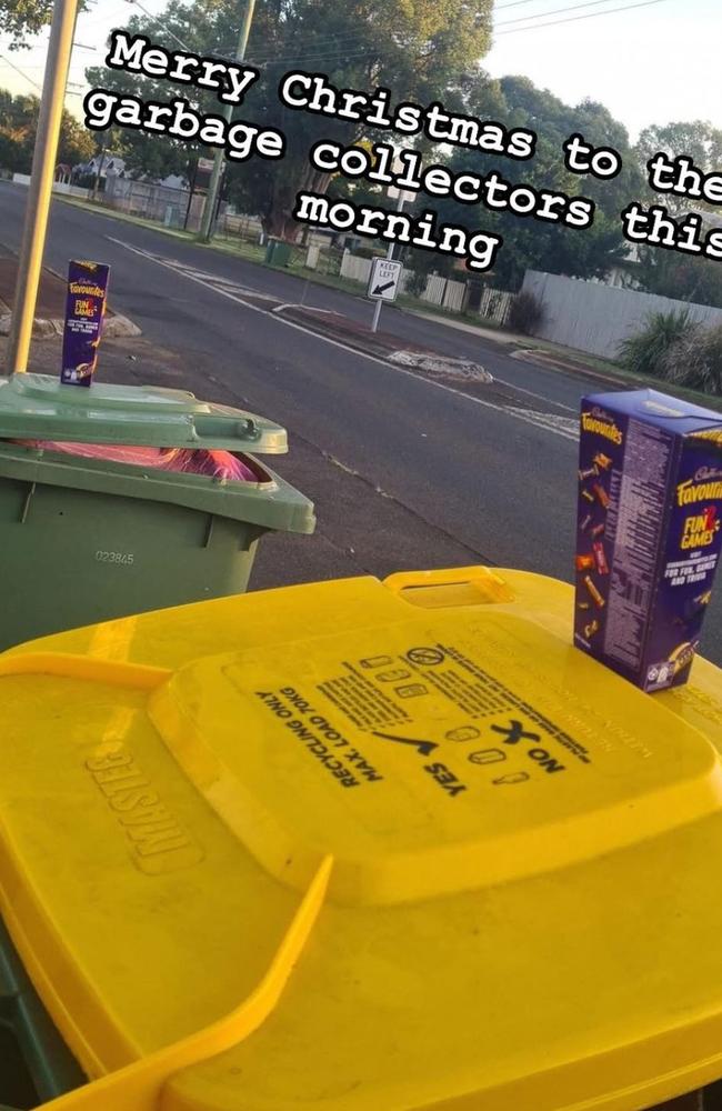 A Queensland woman's bin act has divided social media. Picture: Facebook/Meanwhile in Australia