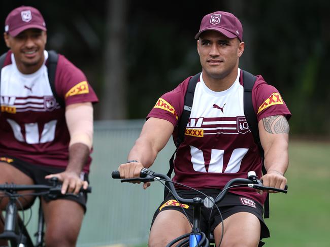 Valentine Holmes is back in Queensland camp following the ‘white bag’ controversy. Picture: Adam Head