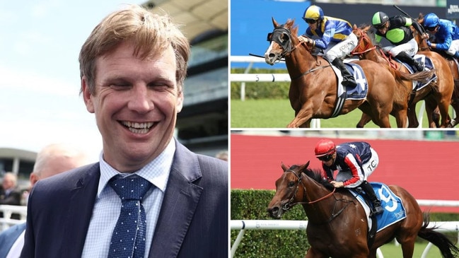 Trainer Bjorn Baker had another day out at Randwick with three winners including Shezanalister (top right) and Point And Shoot (bottom right). Pictures: Jeremy Ng/Getty Images