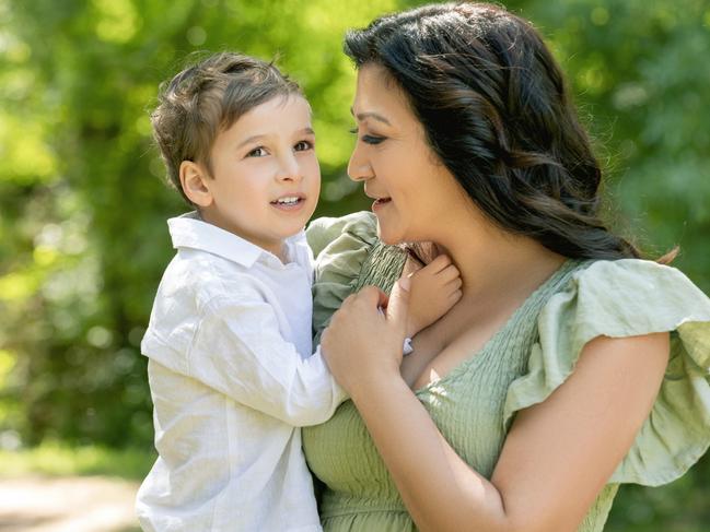 Leifling now 4 has recovered from the accident pictured with his mum Melina. Credit Talking Portraits - must credit