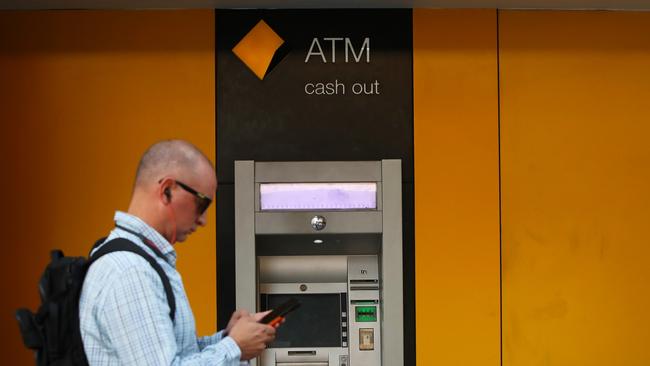 As the biggest bank in the market with 1,850 ATMs, CBA says it has “more than twice” the network of competing banks. Picture: Lisa Maree Williams/Getty Images