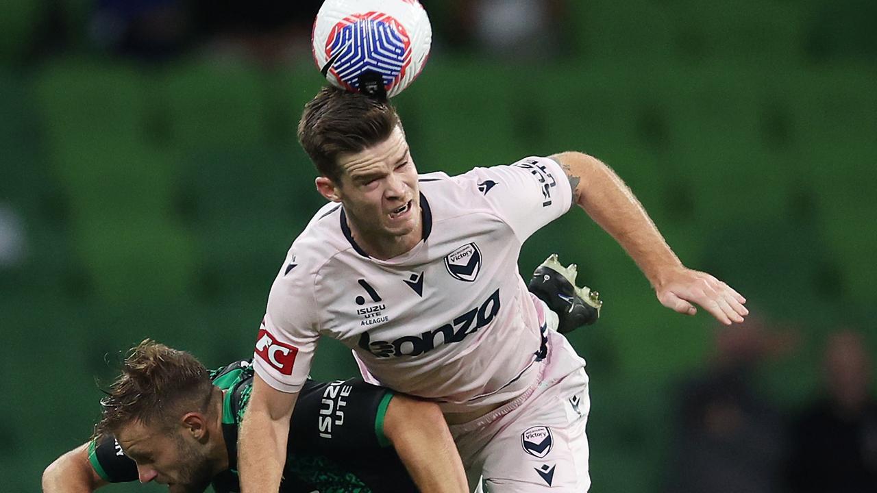 Journeyman A-League defender Connor Chapman is leaving Melbourne Victory for an undisclosed overseas club. Picture: Daniel Pockett / Getty Images