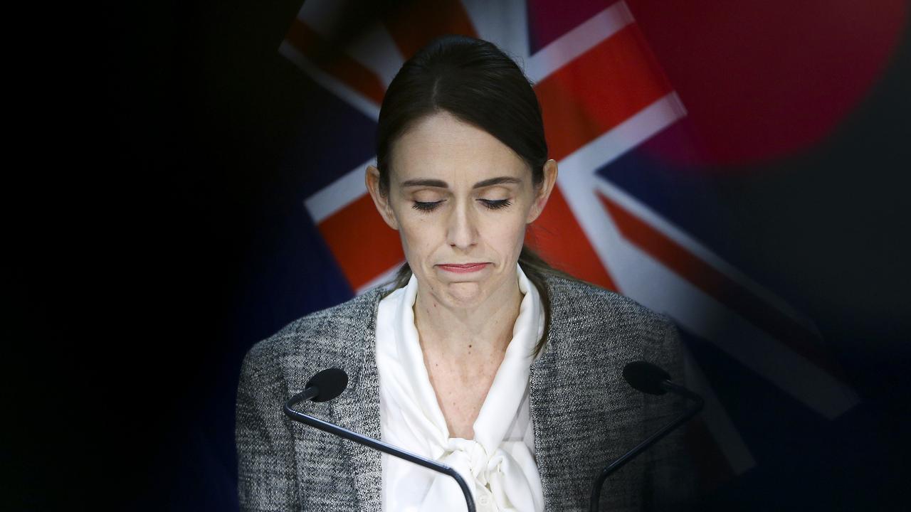 Ardern during a press conference on June 17 2020 when, after 24 days without an active case in the country, two new cases of COVID-19 were confirmed. Picture: Hagen Hopkins/Getty Images.