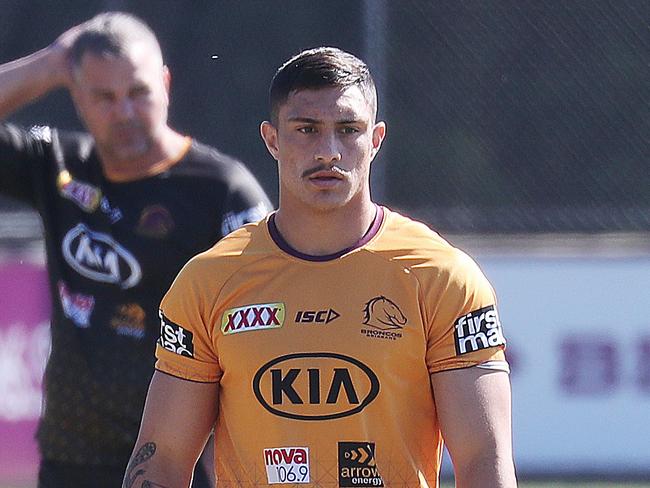 Kotoni Staggs at Broncos Training. Picture: Annette Dew