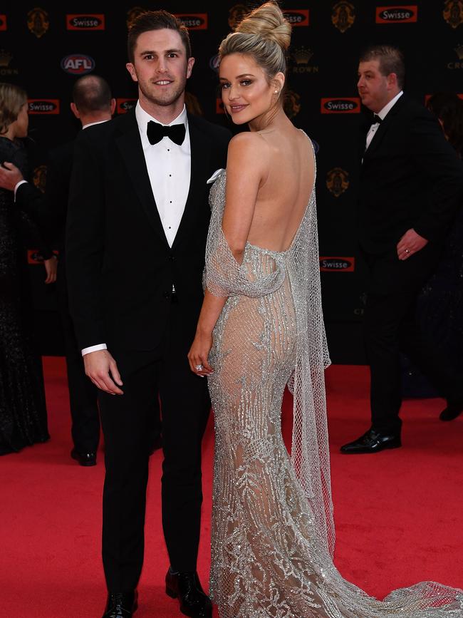 Marc Murphy and wife Jessie at the 2017 Brownlow. Picture: Getty Images