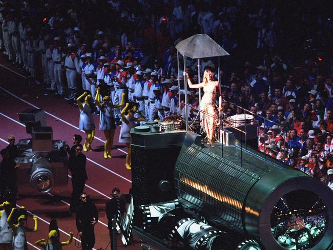 Elle Macpherson was part of the Closing Ceremony at the Olympic Stadium. Picture: : Mark Dadswell /Allsport