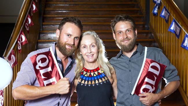 State of Origin: The Musical! Premiere, Princess Theatre Woolloongabba. Alex Stocks, Wendy Keys and Marcus Stocks. 30.11.2019 - Picture: Renae Droop/RDW Photography