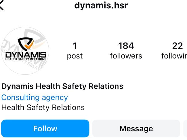 A screengrab of the Instagram page of Dynamis HSR. Picture: Instagram