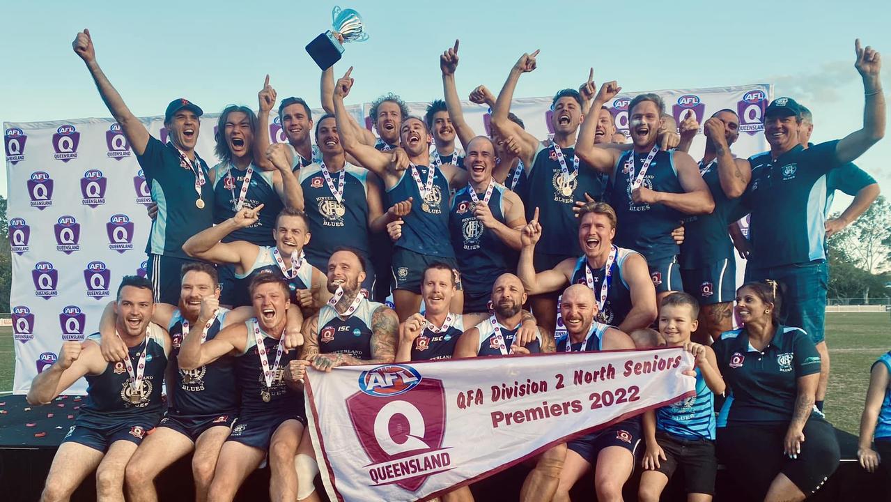 Hinterland Blues Senior Men's team crowned 2022 premiers of the QFA Division Two North Competition. Picture: SportsDayPhotography