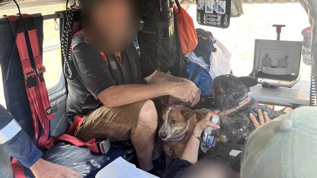 A couple has survived croc-infested territory in 40-degree heat for three days after they were swept away by floodwaters in outback Queensland. The couple, aged in their 50s, and their two dogs were stranded for three days in the remote Gulf of Carpentaria, north-west of Staaten River National Park. Picture: Supplied