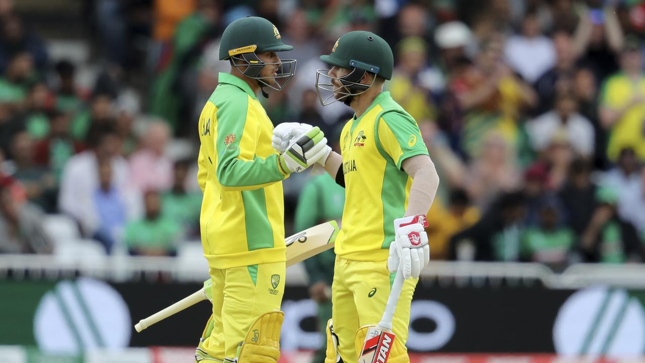 Usman Khawaja and David Warner both made over 50 against Bangladesh. Photo: Rui Vieira/AP Photo.