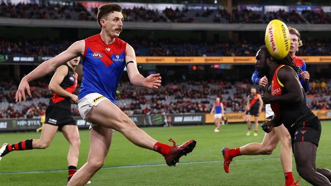 Jake Lever was instrumental in seeing off the late charge from Essendon. Picture: Michael Klein