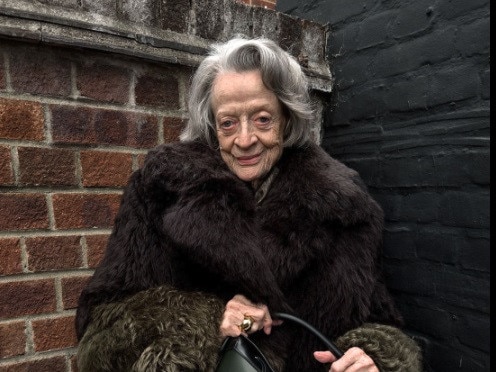 Dame Maggie Smith posing in her last public picture. Picture: Juergen Teller/Courtesy of Loewe