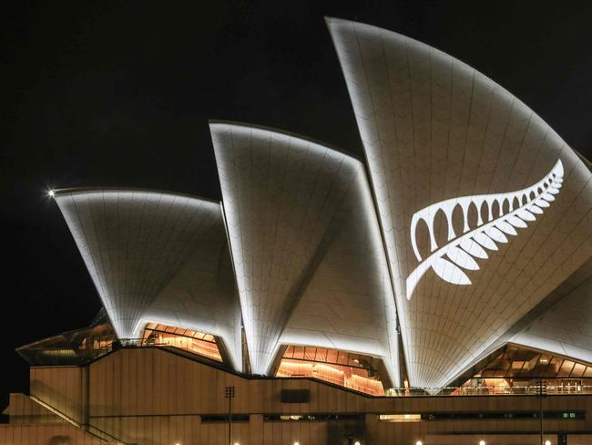 The Sydney Opera House demonstrates its solidarity with New Zealand.