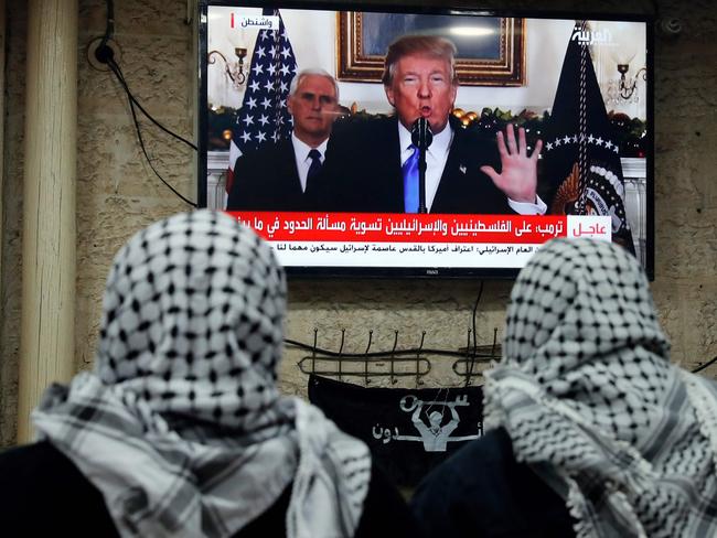 President Donald Trump’s decision has not been welcomed in the Middle East. Picture: AFP