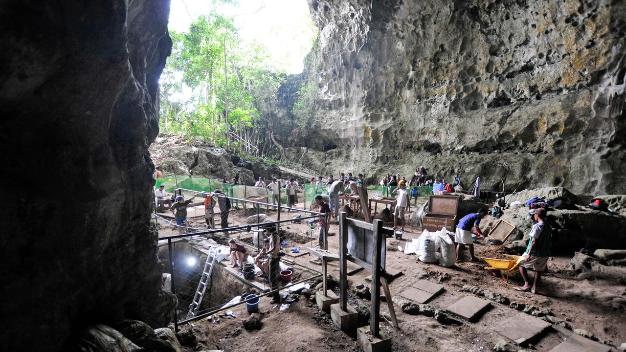 This photo taken on August 9, 2011, shows a view of the excavation in the Callao Cave in the north of Luzon Island, in the Philippines, where an international multidisciplinary team discovered a new hominin species, Homo Luzonensis. Picture: Florent Detroit