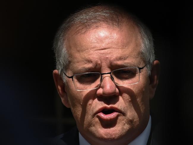 SYDNEY, AUSTRALIA - NewsWire Photos , MARCH 20, 2021: Prime Minister Scott Morrison speaks to the media during a press conference at  Kirribilli House.  Picture: NCA NewsWire / Flavio Brancaleone