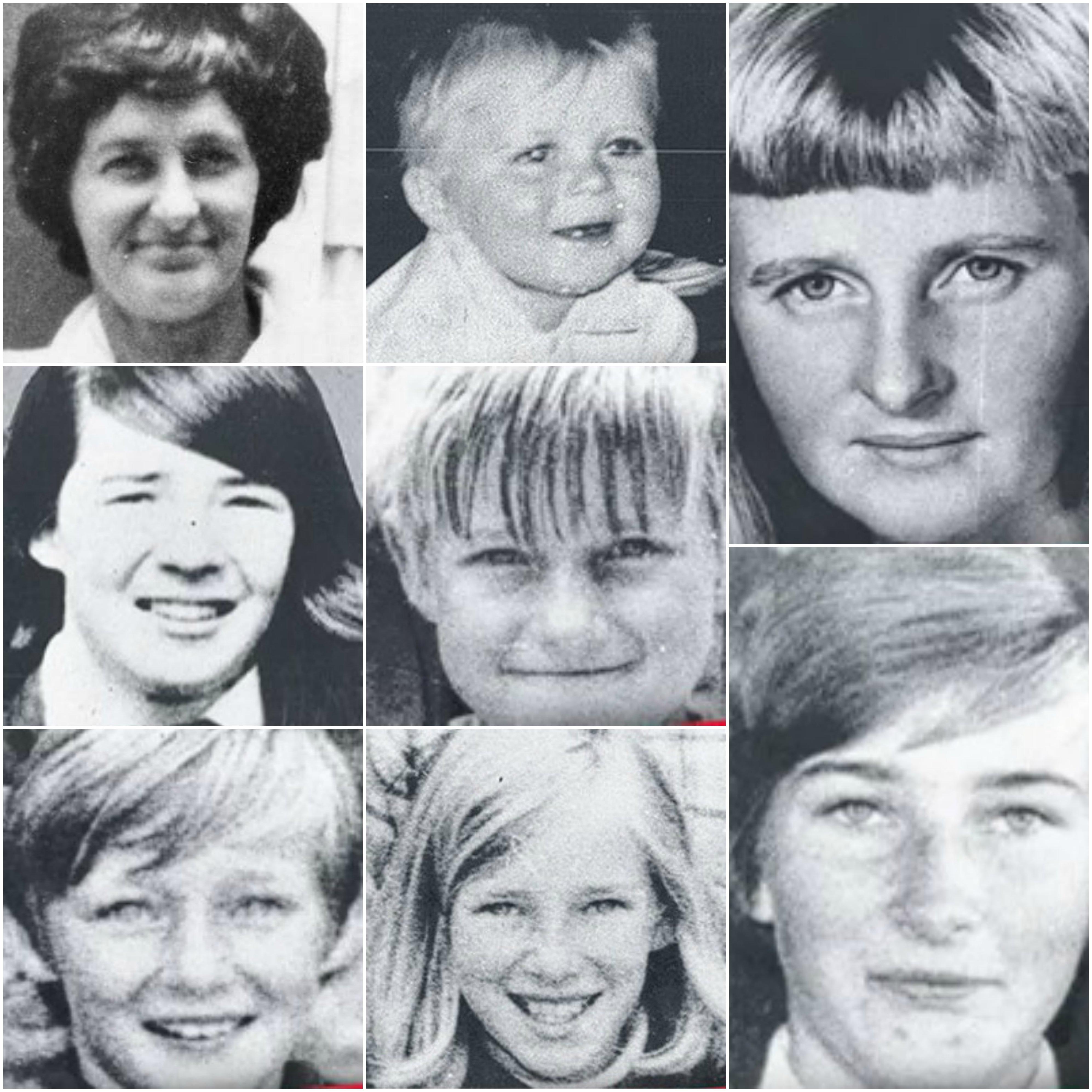 The victims of Clifford Cecil Bartholomew’s massacre: His wife Heather, their seven children, his sister-in-law and her 18-month-old son.