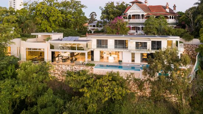 This clifftop mansion at 1 Leopard St, Kangaroo Point, sold for $15 million earlier this year.