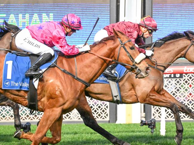 Extratwo ridden by Blake Shinn wins the Dr Sheahan Plate at Moonee Valley Racecourse on August 24, 2024 in Moonee Ponds, Australia. (Photo by Reg Ryan/Racing Photos via Getty Images)