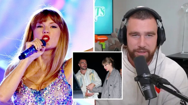 Travis Kelce briefly mentioned Taylor Swift on the latest “New Heights” podcast episode, revealing his cute nickname for the Grammy-winning singer. Picture: Supplied