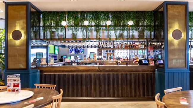 The pub’s bar, a fixture for most of its century-old life, has been reimagined as part of the renovation. Picture: Cabramatta Hotel