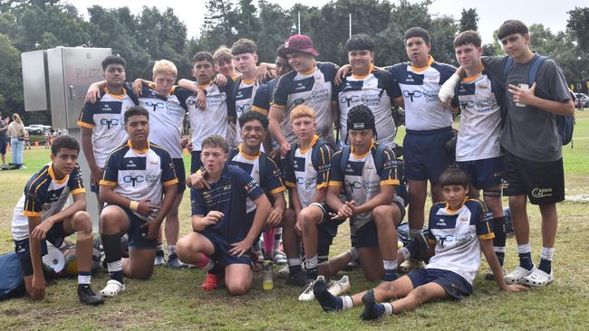 The Far North Queensland under-14 boys at the Queensland Country Rugby Championships in Rockhampton on June 29, 2024.