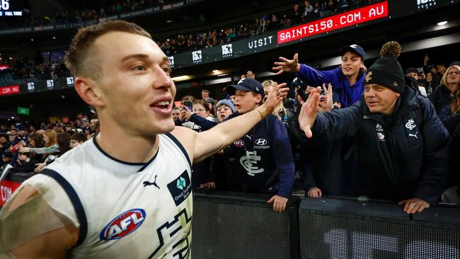 Patrick Cripps and Carlton are steaming towards the finals. Picture: Michael Willson/AFL Photos via Getty Images