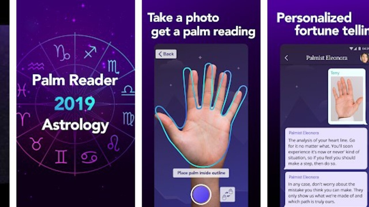 FortuneScope, a palm reading app, can charge users more than $3400 a year. Picture: News Corp