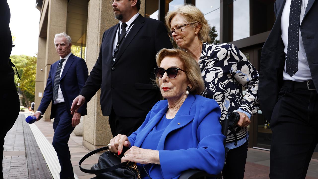 Ita Buttrose leaving the Supreme Court of NSW after she gave evidence in the Antoinette Lattouf case in February. Picture: Jonathan Ng