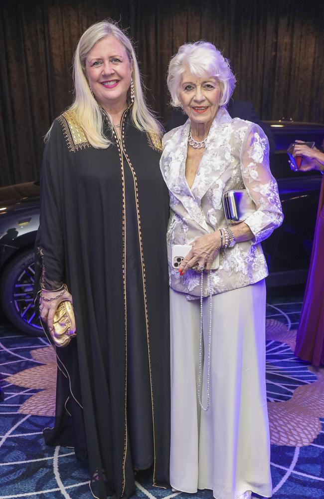 Karen Philips & Lucy Cole arriving at the Kollosche People's Ball at The Star. Picture: Glenn Campbell