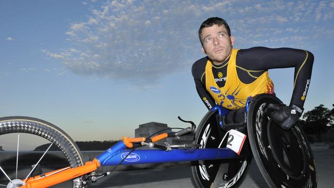 A study in determination ... Kurt Fearnley in his wheelchair racer.