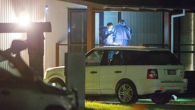 Police attend a death in the rural town of Barmah. Picture: Mark Stewart