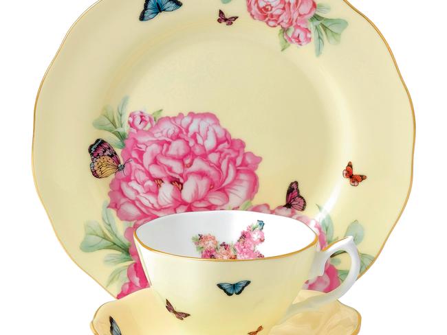 Miranda Kerr has inspired a new generation of Royal Albert devotees. Brides-to-be are reportedly quite taken with the models’ designs for the timeless brand. Miranda Kerr for Royal Albert, Joy three-piece tea and cake set, $145, from <a href="http://www.wwrd.com.au/royal-albert/" title="www.wwrd.com.au">wwrd.com.au/royal-albert/</a>