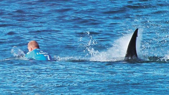Mick Fanning during the shark attack at J-Bay last year. Picture: WSL
