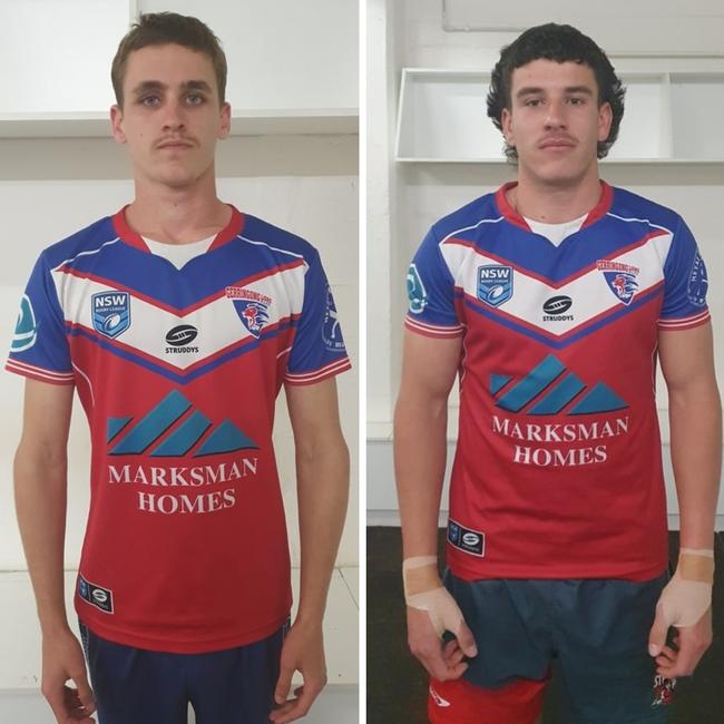 Caleb Hall (left) and Cooper Harrison (right) of the Gerringong Lions U18s. Pictures: Supplied