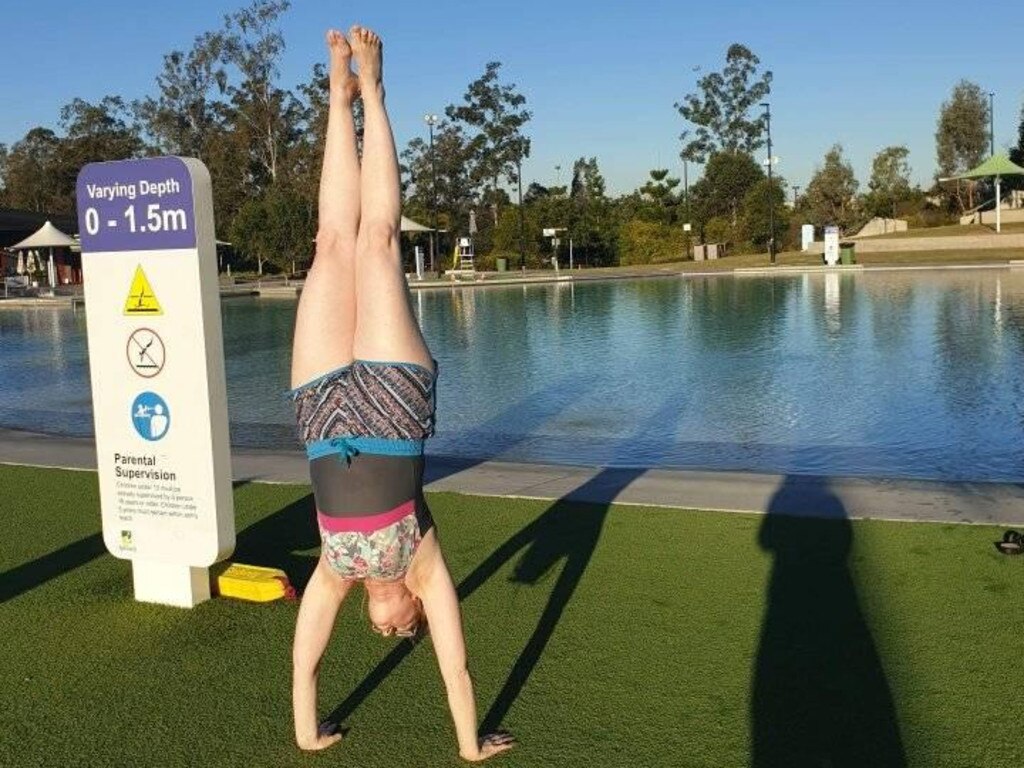 She worked up the strength to do a handstand. Picture: Supplied