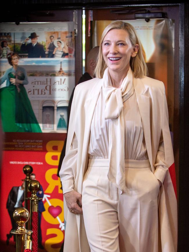 Cate Blanchett wore Louis Vuitton on the red carpet at Goodwood’s Capri Theatre. Picture: Emma Brasier