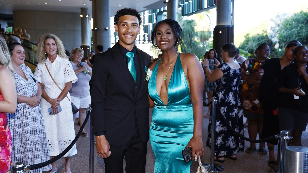 William Eddignton and Serah Merrick arrive at the Peace Lutheran College formal evening at the Cairns Convention Centre. Picture: Brendan Radke