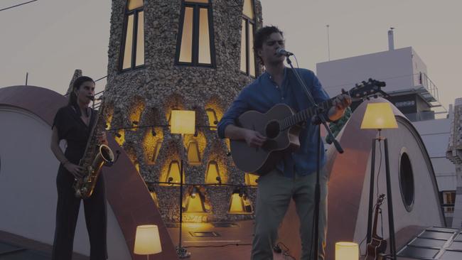 Vance Joy with a Gaudi spires backdrop makes me want to go to Barcelona. And a festival. Picture: Supplied