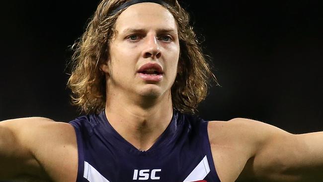 PERTH, AUSTRALIA - SEPTEMBER 25: Nathan Fyfe of the Dockers stands on the mark during the AFL First Preliminary Final match between the Fremantle Dockers and the Hawthorn Hawks at Domain Stadium on September 25, 2015 in Perth, Australia. (Photo by Paul Kane/Getty Images)