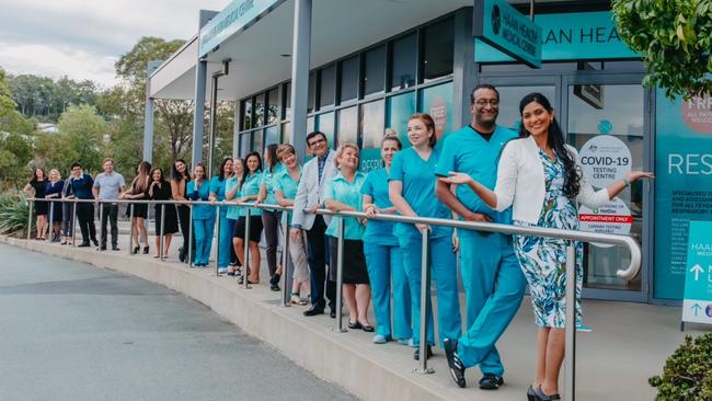 Dr Sonu Haikerwal (front) is the owner of Haan Health and is operating a COVID-19 respiratory clinic in Upper Coomera