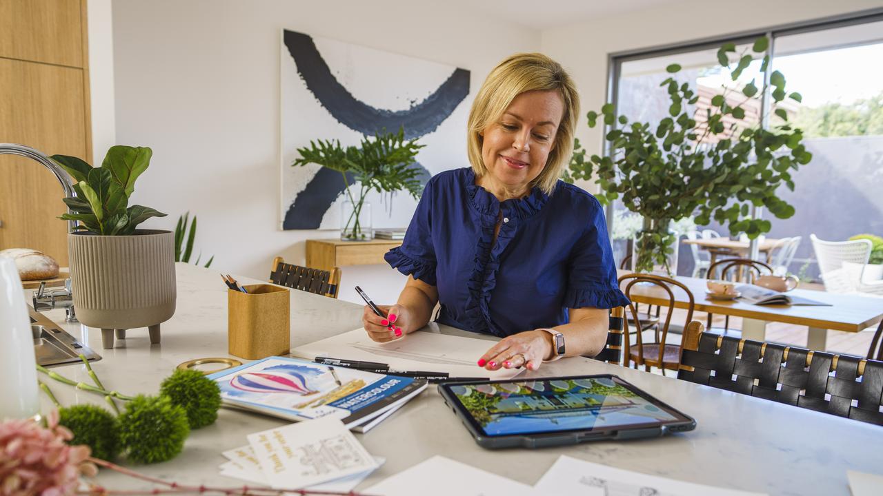 Illustrator Jo Mitchell at her renovated Adelaide home. Picture: Nick Clayton.