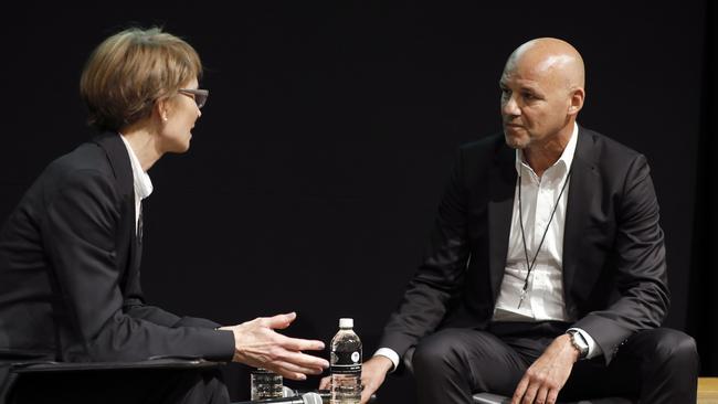 Jana Wendt interviews Gary Jubelin for the Sydney Crime Writers Festival. Picture: Chris Pavlich