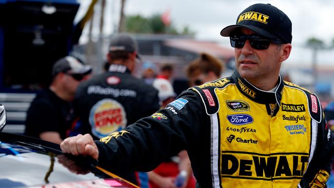 Marcos Ambrose at Daytona Beach preparing for a Nascar race.