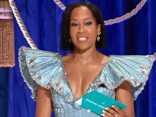 LOS ANGELES, CALIFORNIA Ã¢â¬â APRIL 25: (EDITORIAL USE ONLY) In this handout photo provided by A.M.P.A.S., Regina King presents the OscarÃÂ® for Original Screenplay onstage during the 93rd Annual Academy Awards at Union Station on April 25, 2021 in Los Angeles, California. (Photo by Todd Wawrychuk/A.M.P.A.S. via Getty Images)