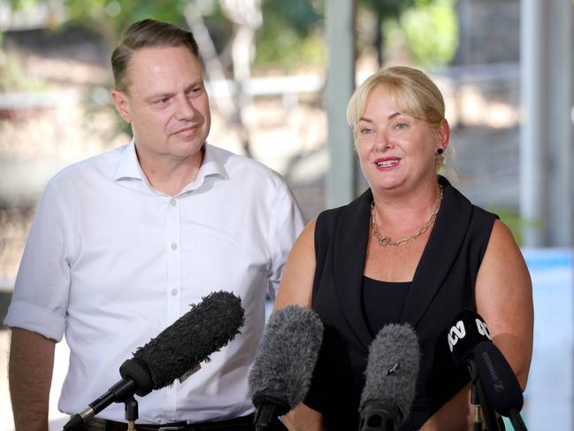 Krista Adams will be stepping down as Deputy Mayor, with the Lord Mayor Adrian Schrinner, at the Mt Gravatt East Swimming Pool, Mt Gravatt East, on Thursday 23rd January 2025 - Photo Steve Pohlner