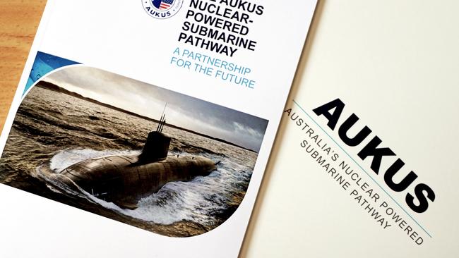 SYDNEY AUSTRALIA - NCA NewsWire Photos MARCH 22, 2023: Editorial generic stock image of the public dossier made available following the AUKUS nuclear submarine agreement between Australian, the US and UK. Picture: NCA NewsWire / Nicholas Eagar