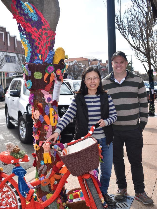 Jennifer Lee and Stephen Wessell travelled from Brisbane to see what Warwick has to offer during Jumpers and Jazz in July 2022. Photo: Jessica Paul / Warwick Daily News